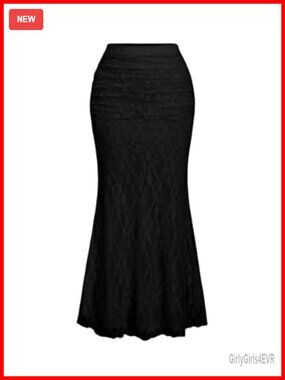 Elegant Lace High Waisted Bodycon Fishtail Long Skirt